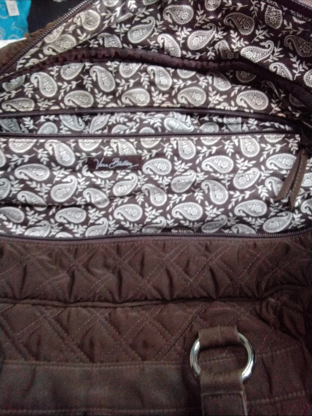 Brown Quilted Vera Bradley Travel Duffel Bag